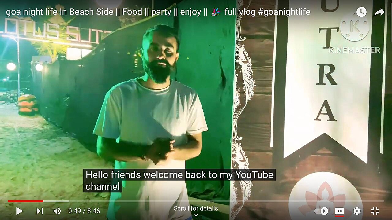 Vlogger recording a video greeting for viewers with camera setup