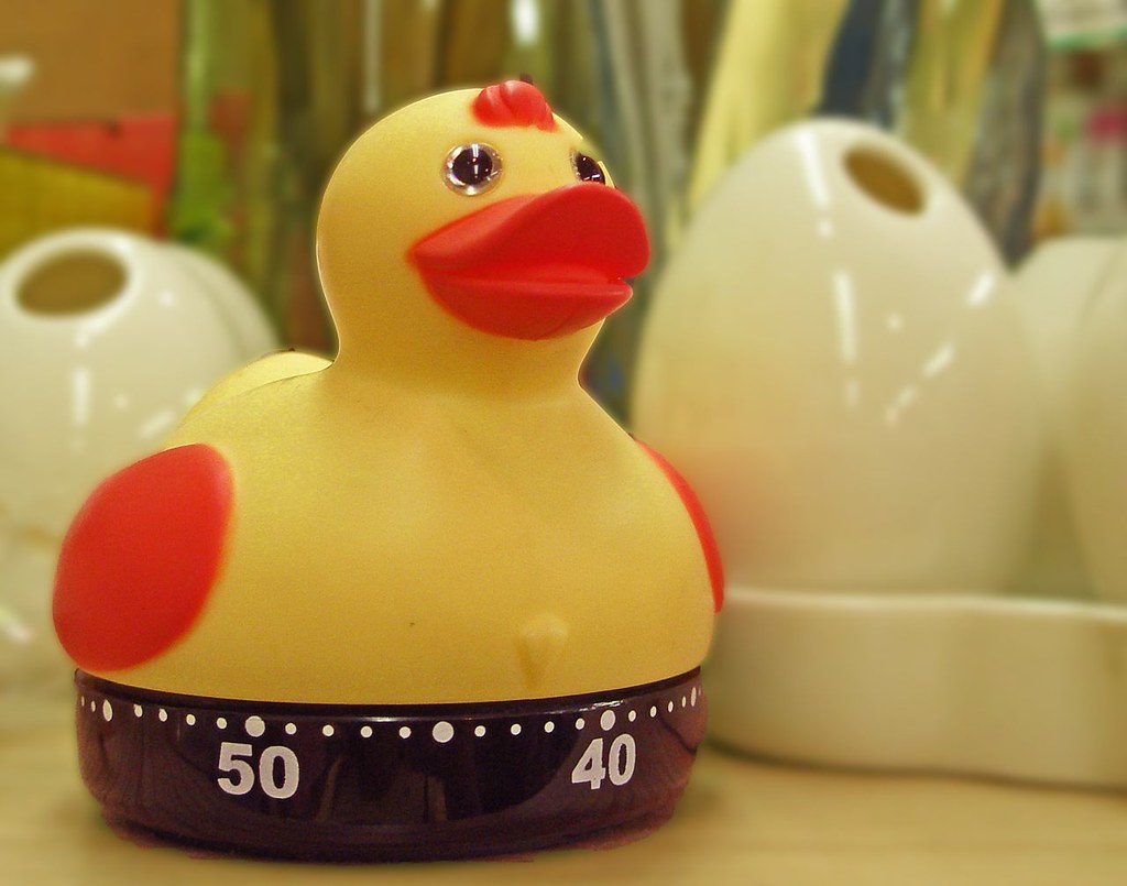 Egg timer on a table