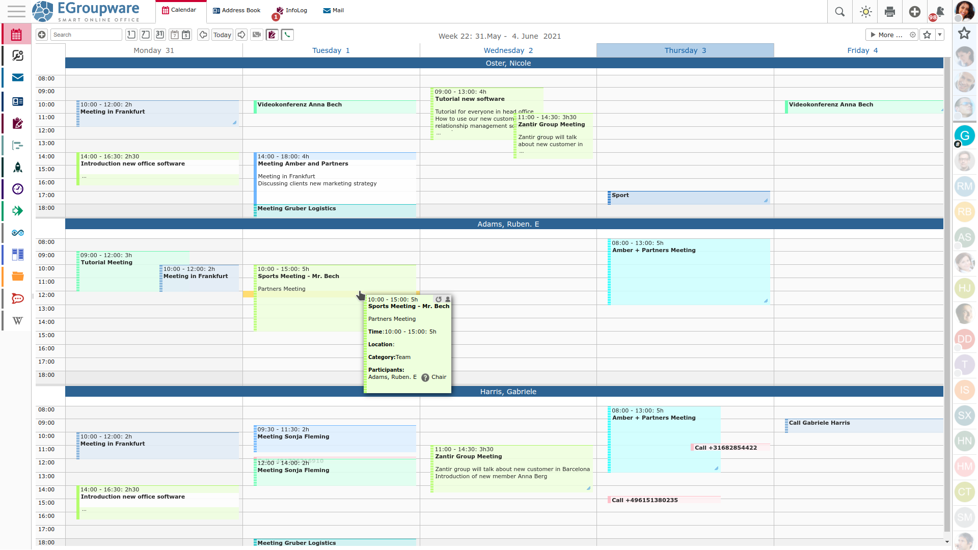 Digital calendar application interface
