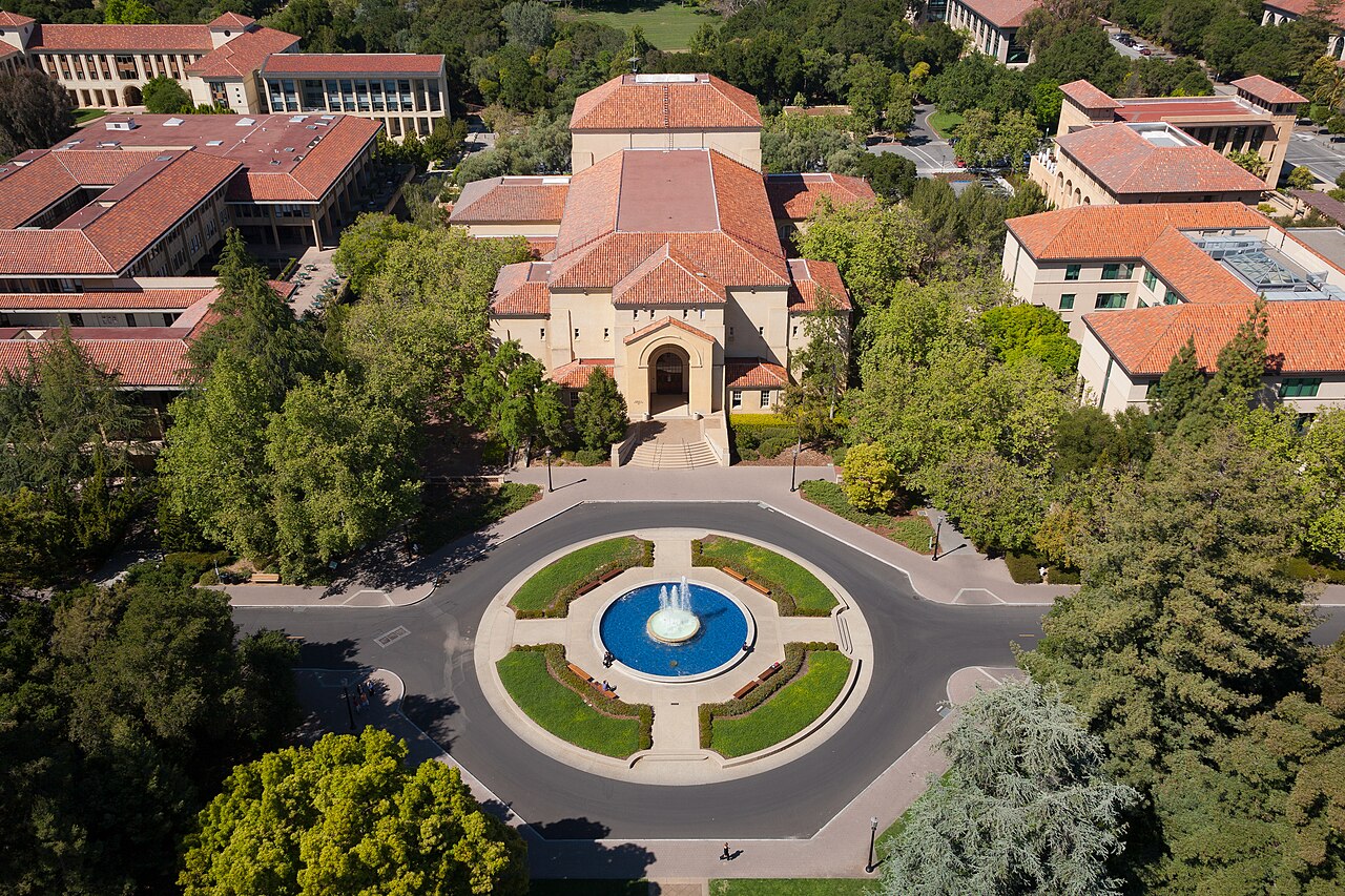 Stanford University campus seen from Hoover Tower, where Coursera was founded in 2012