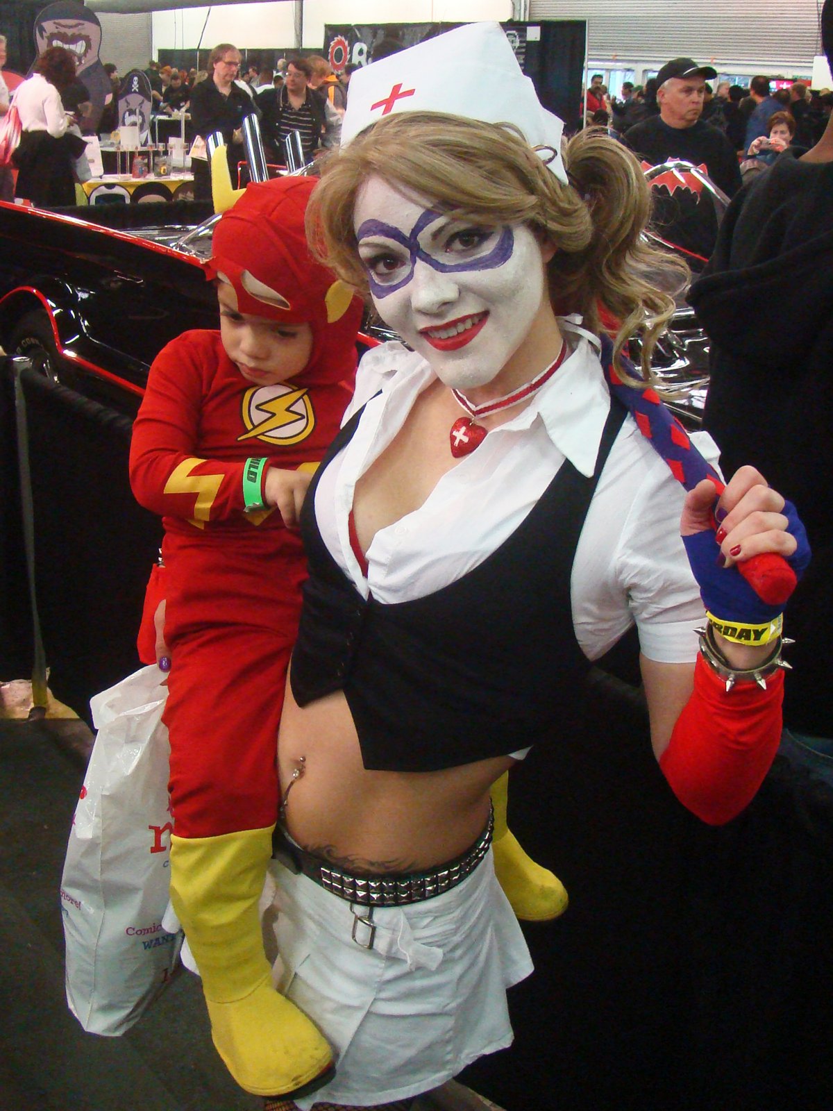Smiling mother with her children, supermom family moment