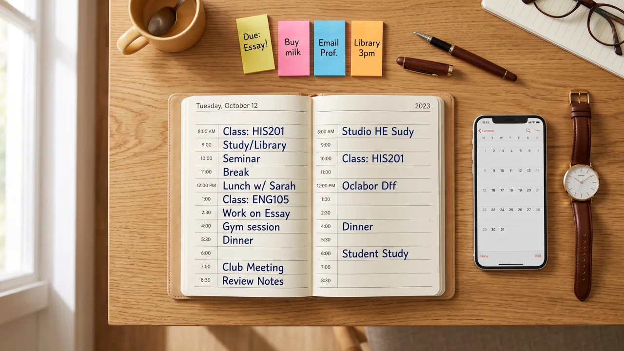 Close-up of cursive handwriting filling lined notebook paper